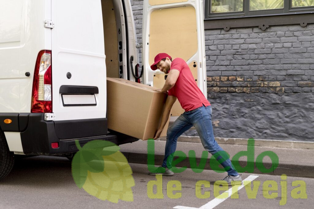 Homem carregando caminhão de mudança